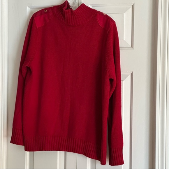 Ralph Lauren Vibrant Red Women's mock turtle Cardigan - Picture 2 of 6